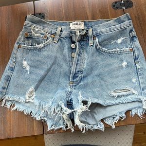 AGOLDE Jean shorts, size 24, high waisted, retails for $138